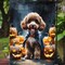Edge Collections - 11.25" X 15.5" - Multicolor - Chocolate Poodle Puppy Halloween Garden Flag - 1 Piece